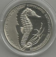 UCRAINA 2 HRIVNE GRIVNE 2003 , FLORA &amp; FAUNA : CAL DE MARE , UNC capsula