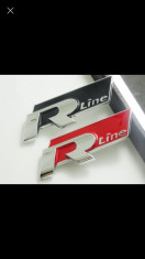 Emblema sigla R line portbagaj, metal crom 3D - Vw Passat, Golf, Polo foto