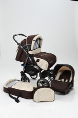 Carucior 3 in 1 Junior Baby-Merc Brown Beige foto