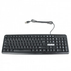 Tastatura 4World, 104 taste, USB, Neagra foto