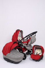 Carucior 3 in 1 Zipy Baby-Merc ZQ27 (Denim Grey Red) foto