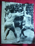 Fotografie mare de Presa- Meci de Handbal Romania-Danemarca1963 ,cu Badulescu