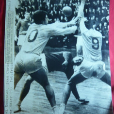 Fotografie mare de Presa- Meci de Handbal Romania-Danemarca1963 ,cu Badulescu