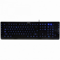 Tastatura Iluminata A4Tech KD-600L, USB, SUA, Iluminata (Albastru) foto