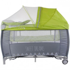 Patut Pliabil Cu Sistem De Leganare Sweet Dreams - Sun Baby - Verde foto