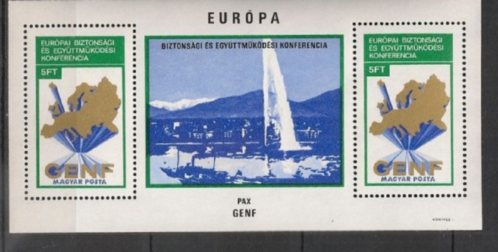 UNGARIA 1974 &ndash; CONFERINTA EUROPEANA, bloc nestampilat, N8
