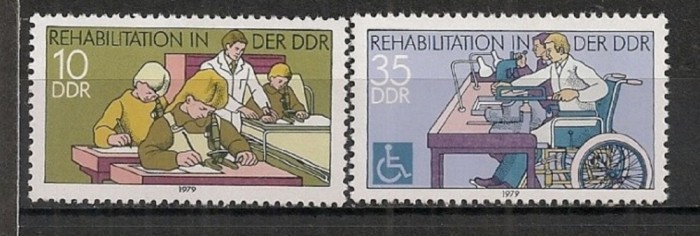 GERMANIA (DDR) 1979 &ndash; REABILITAREA PERSOANELOR CU HANDICAP, serie MNH, B3