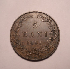 5 bani 1867 Watt Superb Piesa de Colectie foto