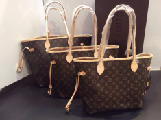 Geanta Louis Vuitton Neverfull Medium Size Summer Collection * Piele Naturala * foto