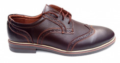 Pantofi barbati casual - eleganti din piele naturala - Oxford Brown 2 foto