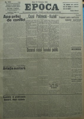 Epoca , ziar al Partidului Conservator , 22 Febr. 1935 , Hagi Mosco , Filipescu foto