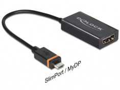 ADAPTOR SLIMPORT/MYDP TATA&amp;gt;HS HDMI MAMA, USB MB DELOCK 65468 foto