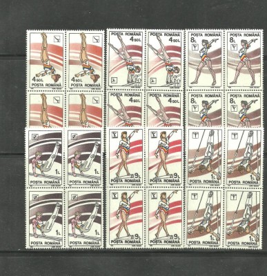 Romania 1991 - SPORT GIMNASTICA, serie BLOC DE 4 nestampilata, F125 foto