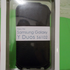 HUSA Flip KLAP 4-OK pentru tel SAMSUNG GALAXY Y DUOS S 6102 culoare NEGRU