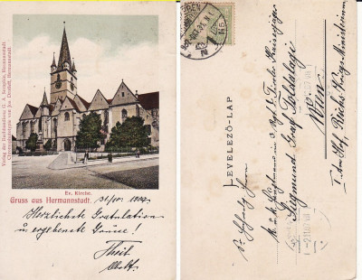 Sibiu, Hermannstadt - Biserica Evanghelica- clasica, rara foto