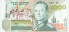 LUXEMBURG ? bancnota ? 5000 Francs ? 1996 ? P-60b ? UNC ? necirculata foto