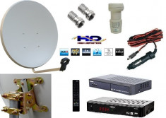 TV SATELIT CAMPING -CABANA -RULOTA-kit complet-receptor alimentare 12 v foto