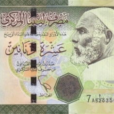 LIBIA █ bancnota █ 10 Dinars █ 2011 P-78 SERIE 7A semnatura 11 █ UNC necirculata