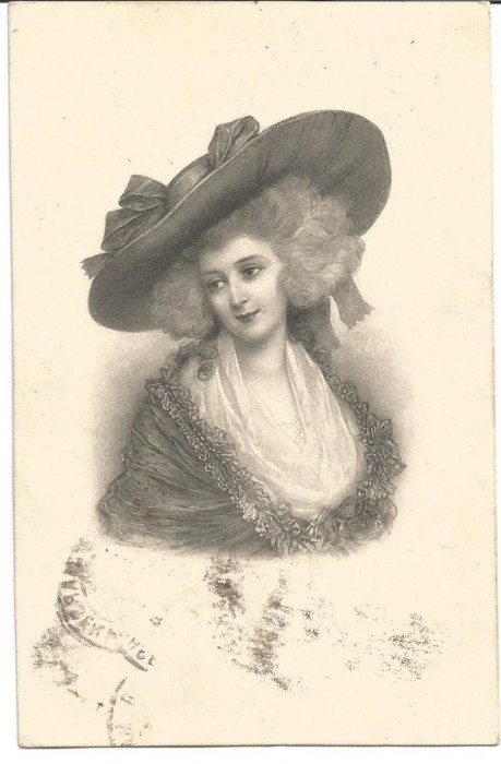 !!! VEDERE NVK , DOAMNA CU PALARIE - CIRCULATA SPANIA 1908