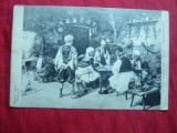 Ilustrata Pictura Albert Franke -Arnauti in Cafenea , interbelica