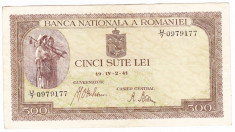 Bancnota 500 lei 2.IV.1941 filigran vertical (9) foto