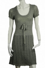 Rochie tricot ajurat gri Vero Moda, marime S foto