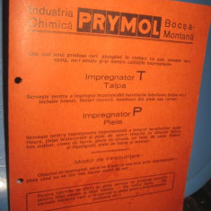 Reclama veche carton 1940 PRYMOL-Crema Impregnator piele.