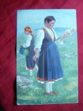 Ilustrata -Femei in costum national Austro-Ungar , inc.sec.XX , color, Necirculata, Printata