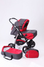 Carucior 2 in 1 Junior Charcoal Grey Red Baby-Merc foto