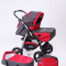 Carucior 3 in 1 Junior Charcoal Grey Red Baby-Merc