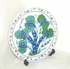 Farfurie ceramica emailata cloisonne, hand made - Maslin - Dakas Keramik Grecia foto