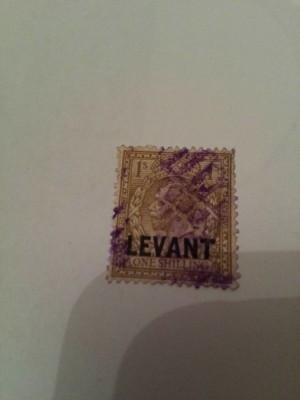 anglia/colonii/levant 1921 reg. george / 1 Sh. / Stampilata foto