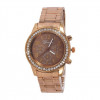 Ceas dama GENEVA curea metalica brown coffee + cutie simpla cadou, Analog, Fashion, Otel