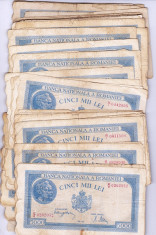LOT 40 bucati bancnote 5000 lei 2 mai 1944 si 28 septembrie 1943 (2) foto