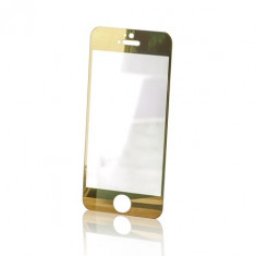 FOLIE STICLA SECURIZATA IPHONE 6 6S GOLD TEMPERED GLASS foto