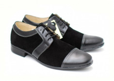Pantofi negri barbati casual - eleganti din piele naturala - Made in Romania foto