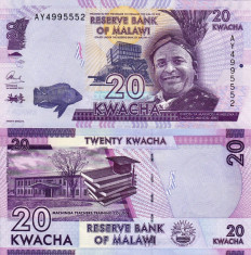 MALAWI 20 kwacha 2015 UNC!!! foto