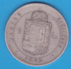 (1) MONEDA DIN ARGINT UNGARIA - 1 FORINT 1876 KB, FRANZ JOSEPH, MAI RARA foto