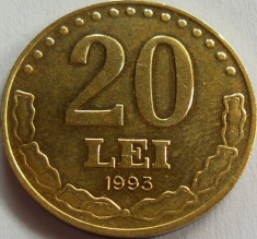 Moneda 20 Lei - ROMANIA, anul 1993 *cod 2863 foto