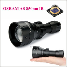 Lanterna Infrarosu cu ZOOM cu LED OSRAM 850nm - Set foto