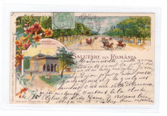 CARTI POSTALE VECHI ROMANIA-SALUTARI DIN ROMANIA-1903-CIRCULATA-BUCURESTI foto