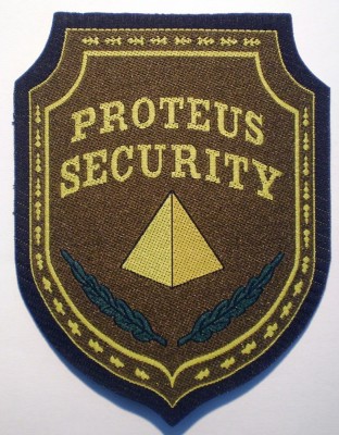 5.495 ROMANIA ECUSON EMBLEMA PATCH PROTEUS SECURITY 122/95mm foto