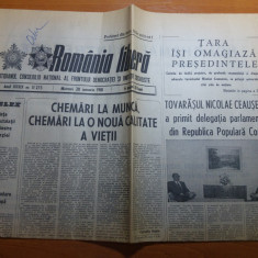 ziarul romania libera 28 ianuarie 1981-tara isi omagiaza presedintele