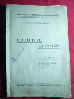 E.M.Brancovici - Locuinte si Chirii - Ed. Unirea 1940 foto