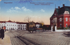 #1712- Romania, Nagyszeben, Sibiu carte postala necirculata 1917: Gara, animat foto