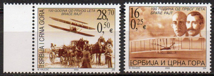 SERBIA si MUNTENEGRU 2003, Aviatie, serie neuzata, MNH