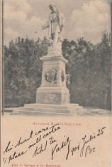 BUCURESTI MONUMENTUL HELIADE RADULESCU CLASICA CIRCULATA 1900 foto