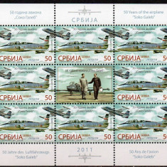 SERBIA 2011, Aviatie, serie neuzata, minicoala, Klb., MNH