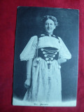 Ilustrata -Femeie in Costum National zona Berna ,circulat 1907, Circulata, Fotografie
