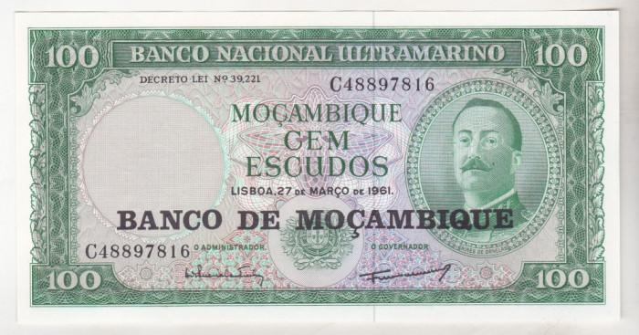 bnk bn Mozambic 100 escudos 1961 unc